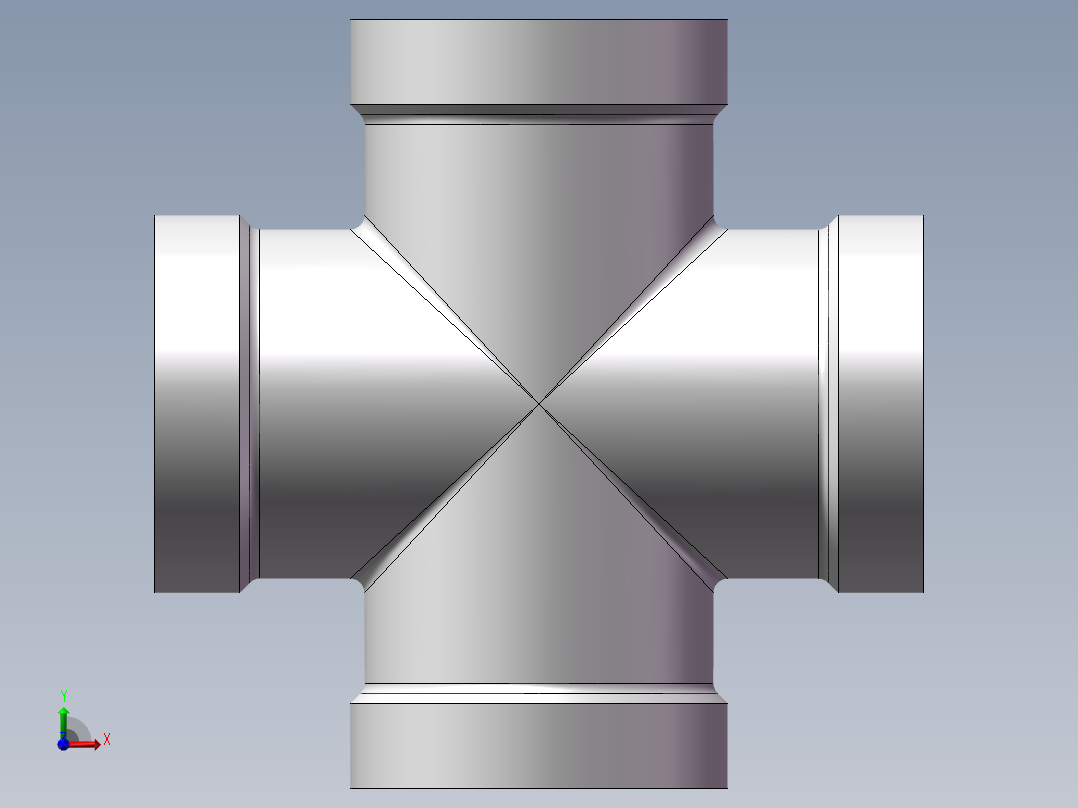 四通-等径内丝 DN15前视图
