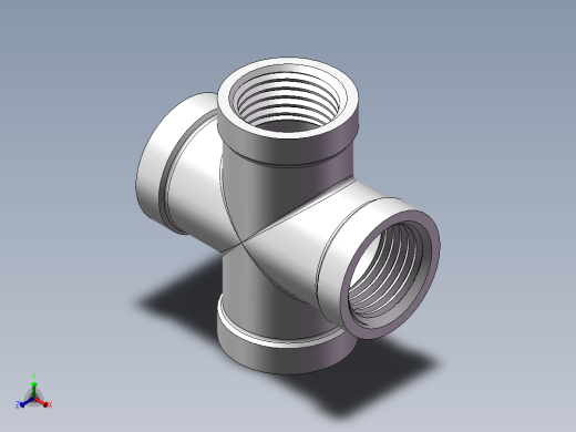 四通-等径内丝 DN15正等轴测缩略图