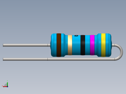 电容器 二极管 电阻器-Resistor Vertical 47 Ohm 1W后视缩略图