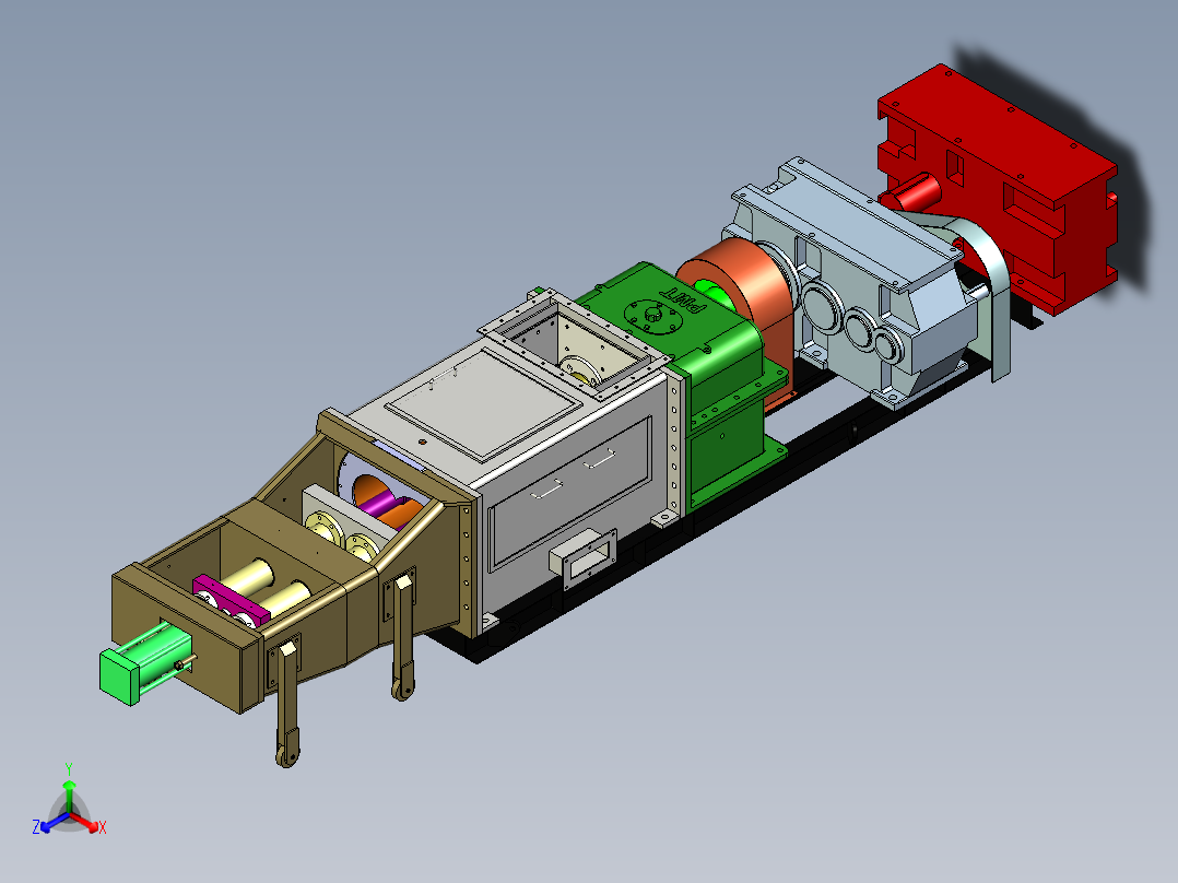 双螺杆压力机正等轴测图
