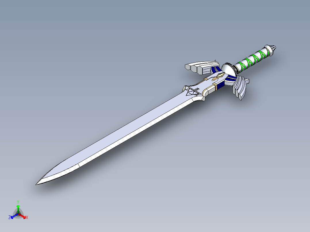 剑、宝剑(160)正等轴测图