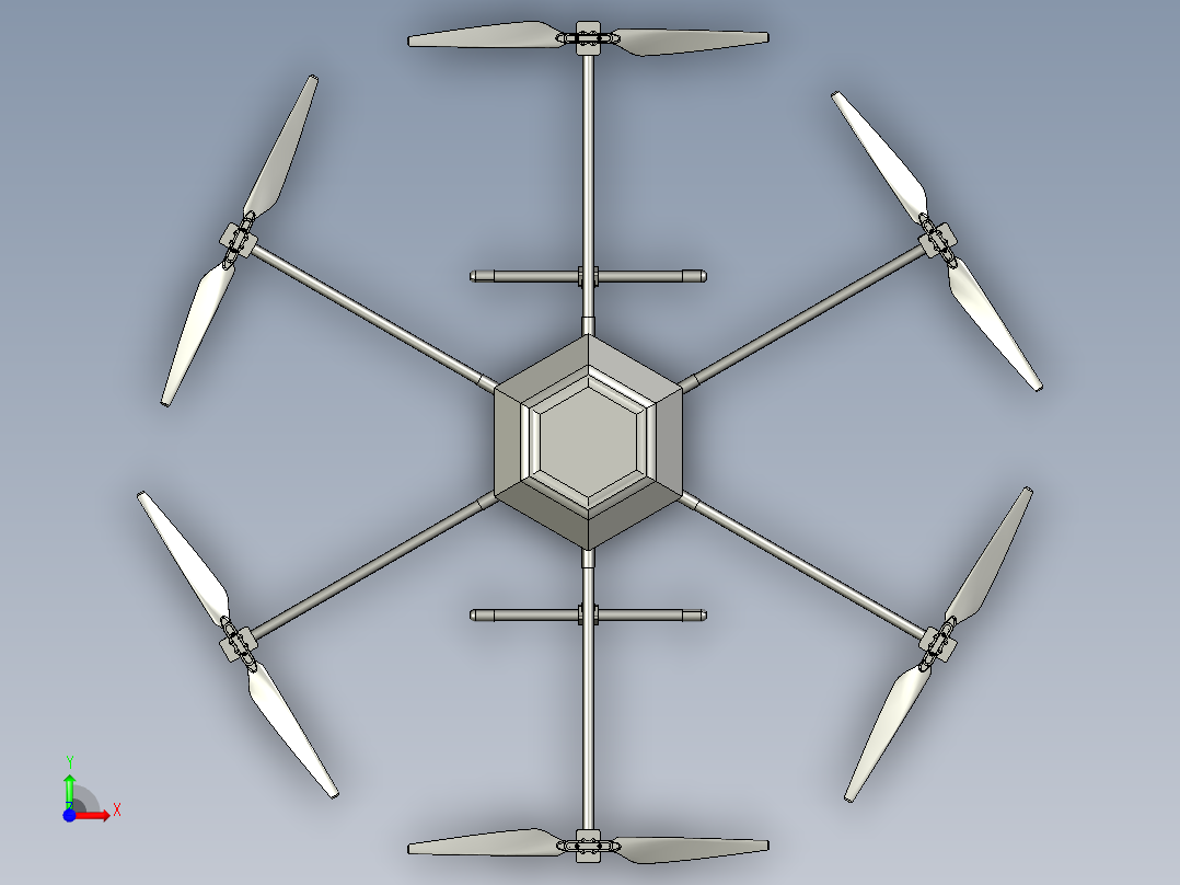 六旋翼无人机播种机前视图