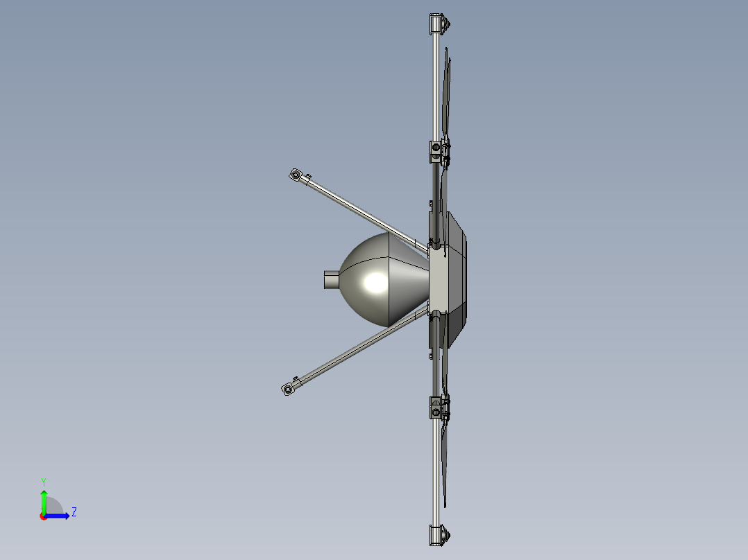 六旋翼无人机播种机左视图