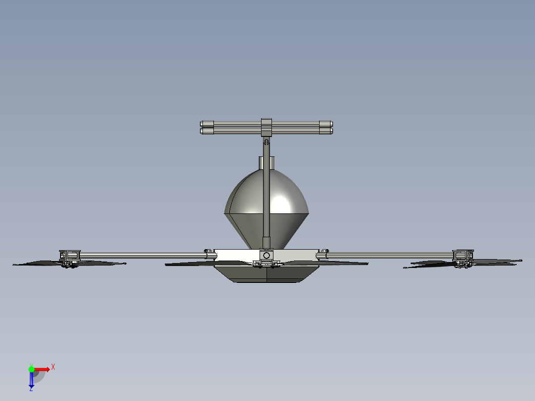 六旋翼无人机播种机俯视图