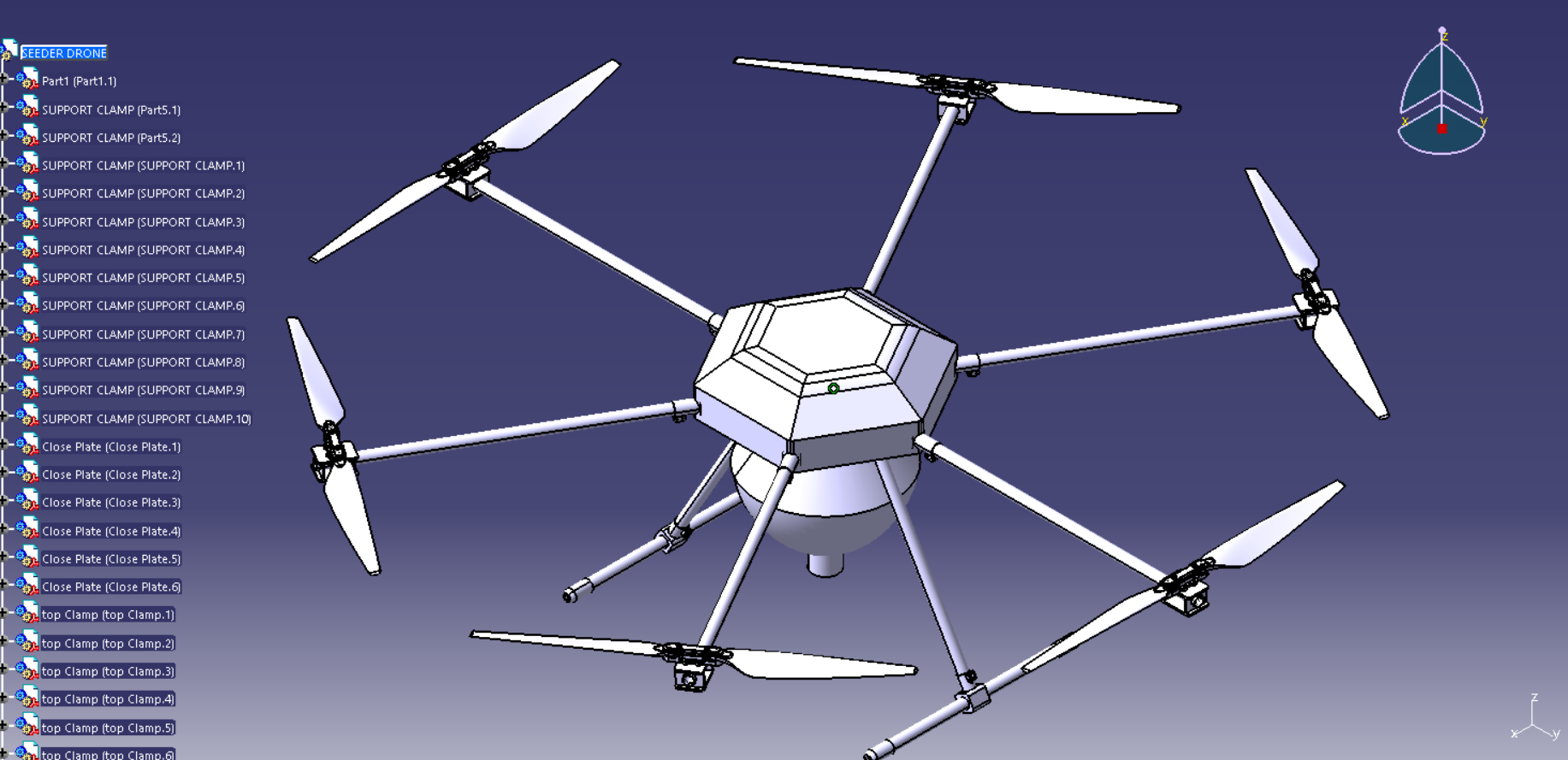 六旋翼无人机播种机