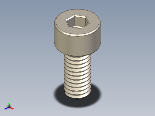 Screw_DIN_912_M3.5x8F_A2.STEP公制内六角螺钉正等轴测缩略图