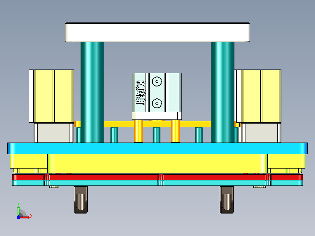 EDA50-笔记本CNC工装夹具三维模型CNC6-181230前视图