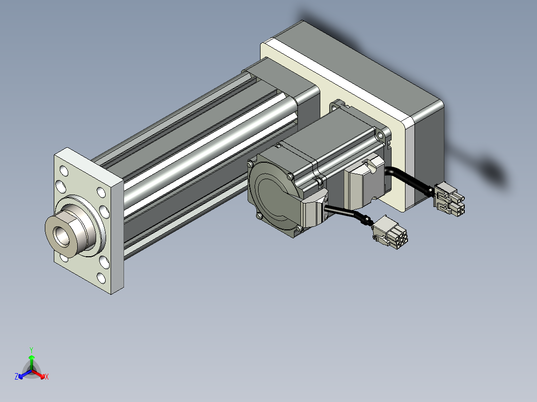 折返式电动缸G-210357正等轴测图