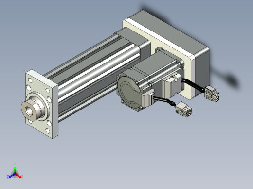 折返式电动缸G-210357正等轴测缩略图