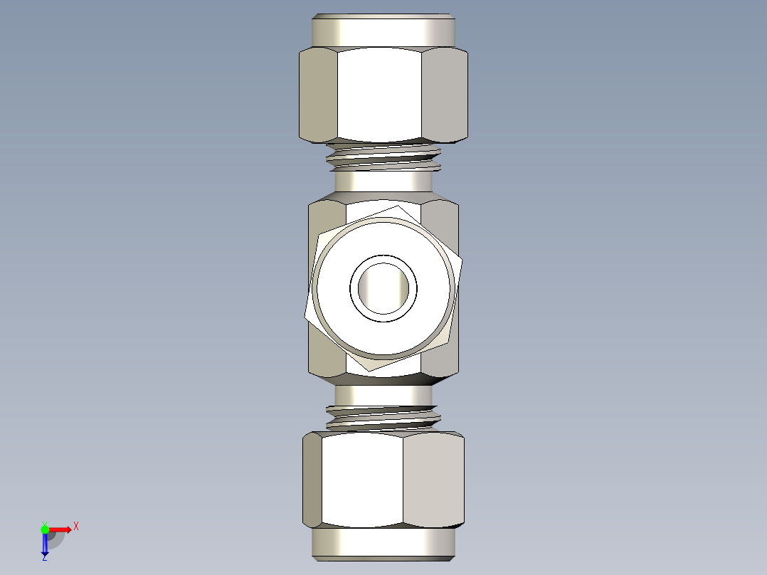 B3004566-三通接头用于燃气管道俯视图
