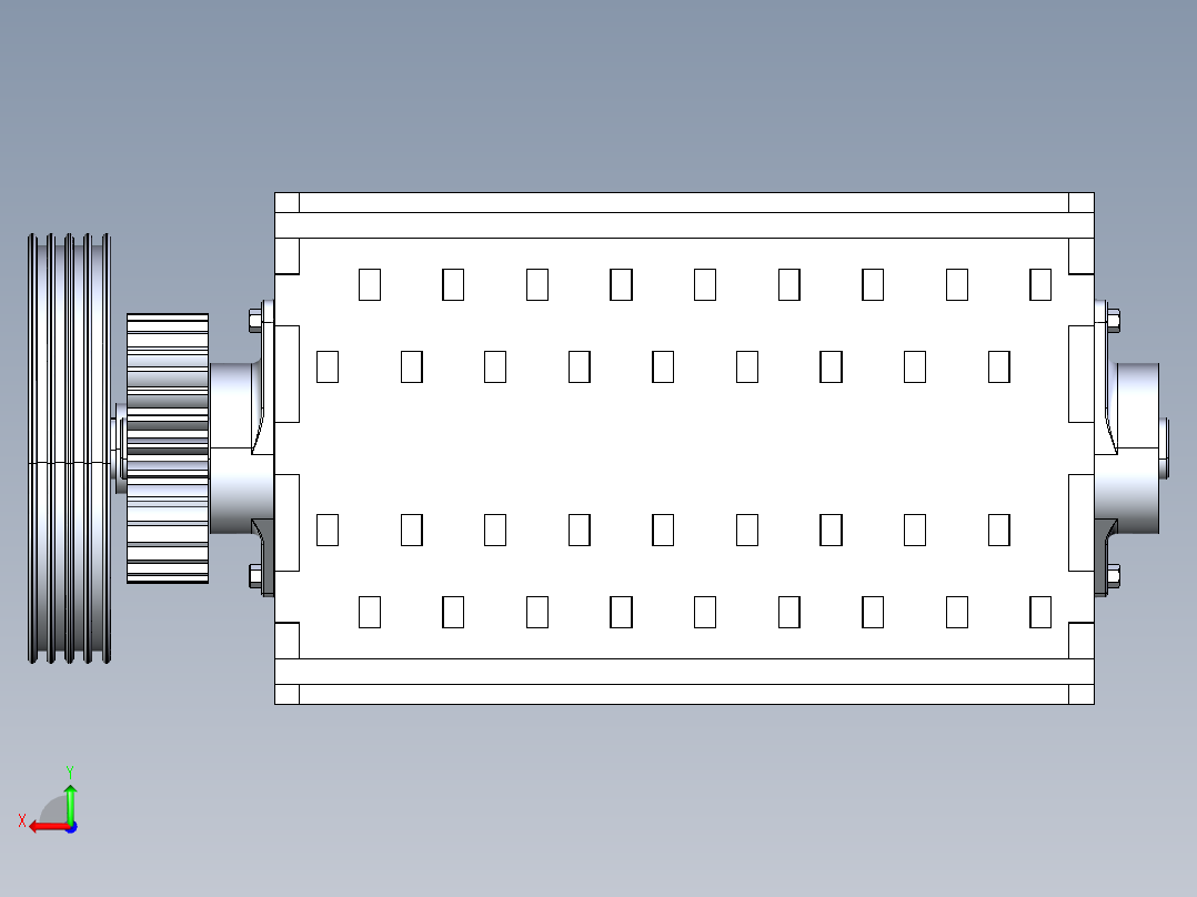 塑料破碎机模型后视图