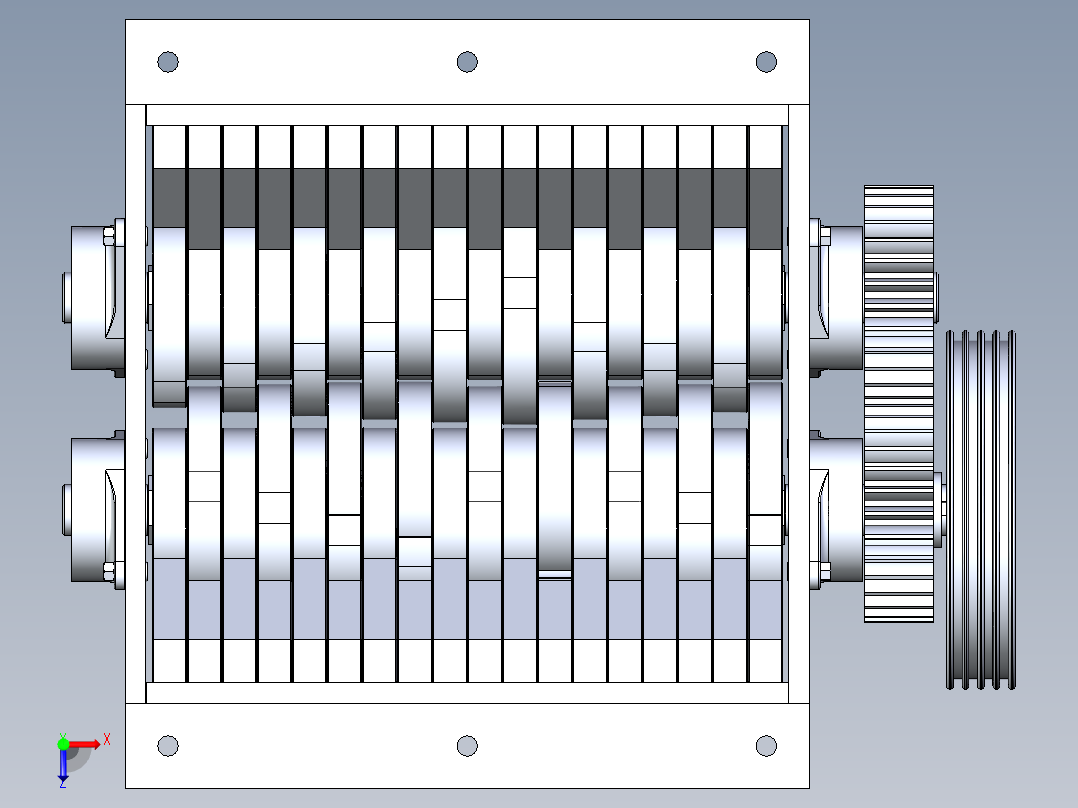 塑料破碎机模型俯视图