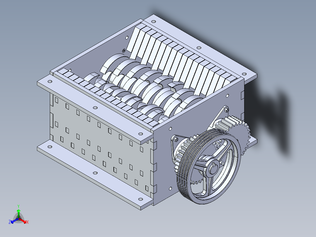 塑料破碎机模型正等轴测图