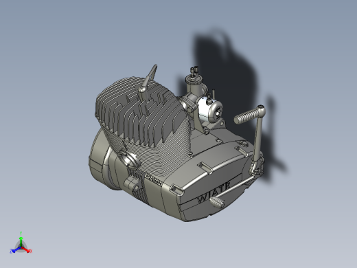 W2A摩托车发动机模型