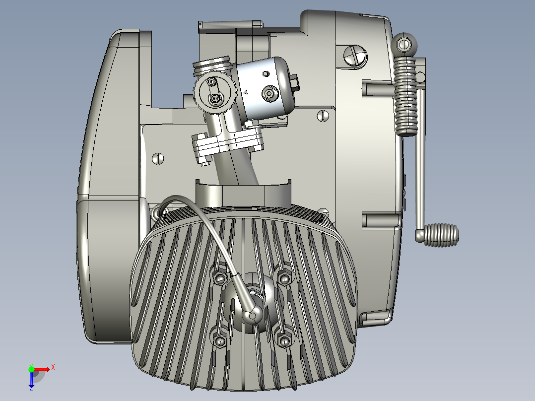 W2A摩托车发动机模型俯视图
