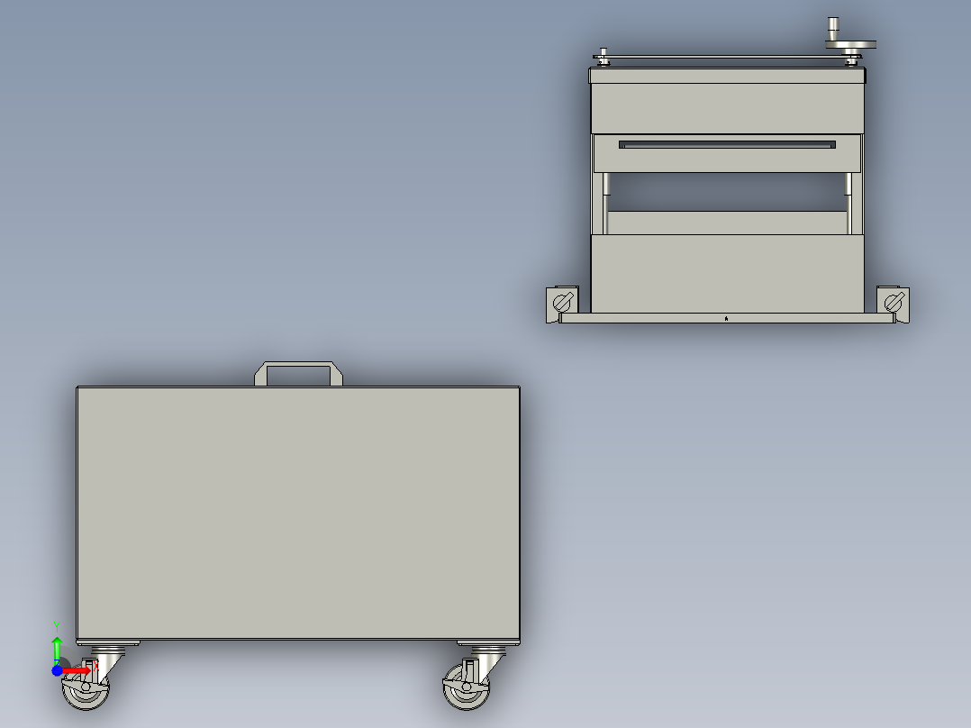 连续模用料板表面喷油装置前视图