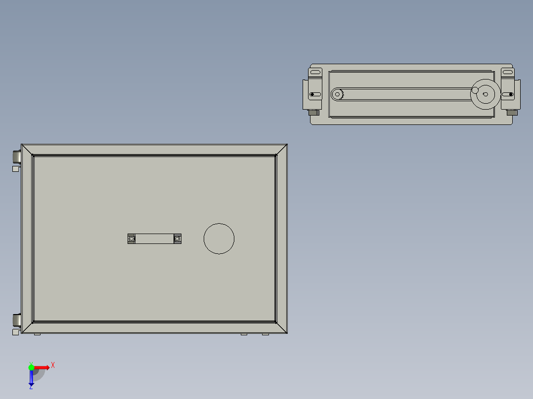 连续模用料板表面喷油装置俯视图