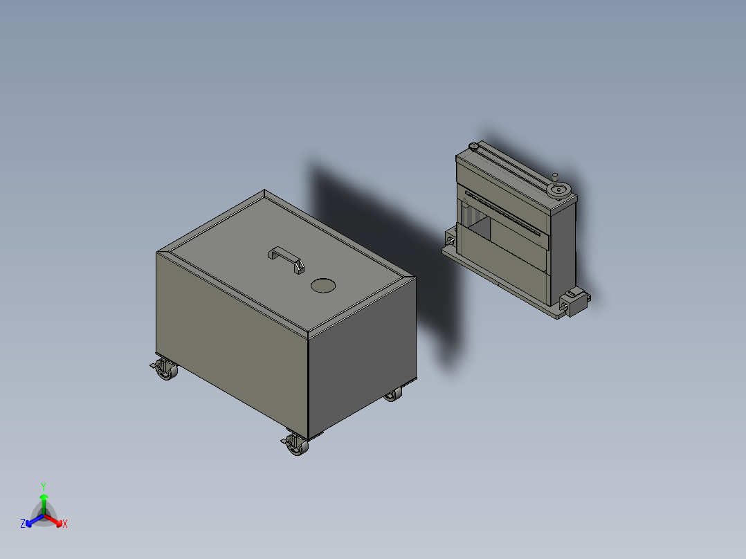 连续模用料板表面喷油装置正等轴测图