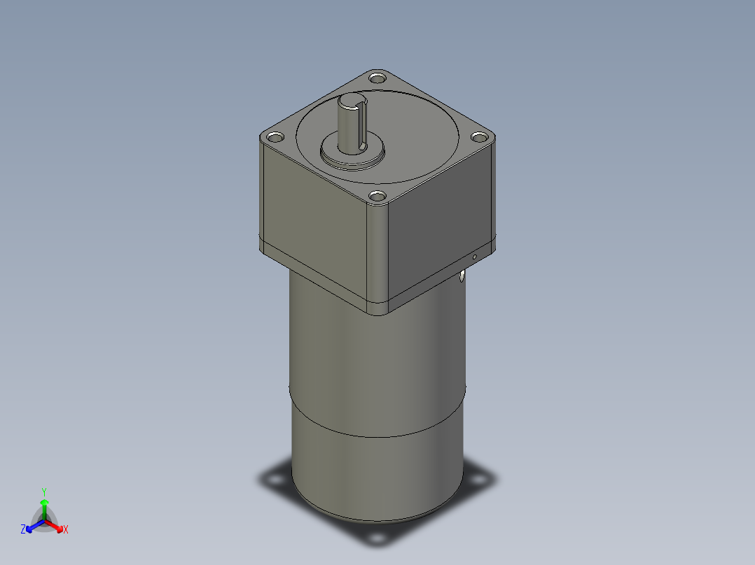 60W调速电机25K-1正等轴测图