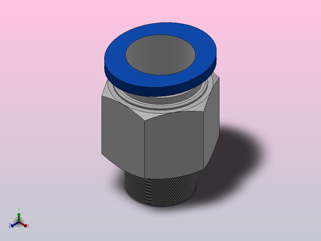 IPC 螺纹直通_IPC16-03正等轴测图