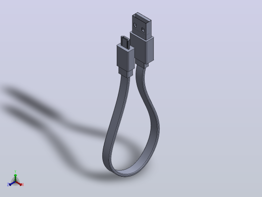 Micro USB 充电线正等轴测缩略图