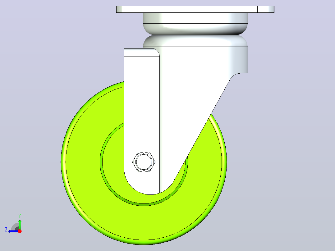 脚轮CLC01-D100-UC右视图