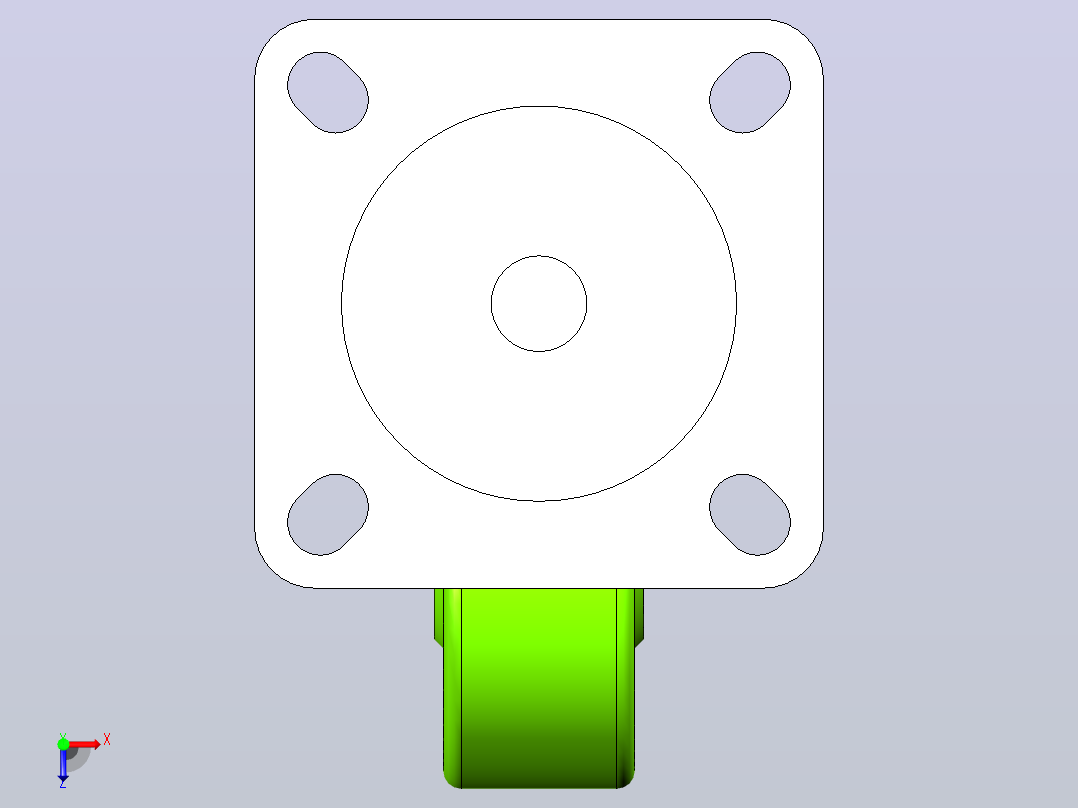 脚轮CLC01-D100-UC俯视图