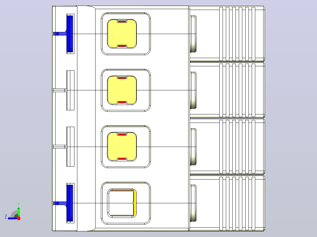 NXU-ⅡG_F 3P&amp;N电涌保护器三维模型202203 右视图