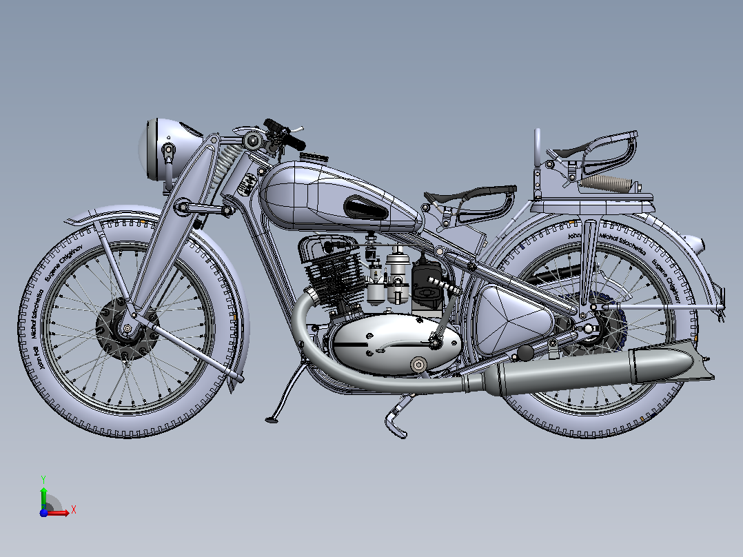 摩托车模型DKW 350前视图