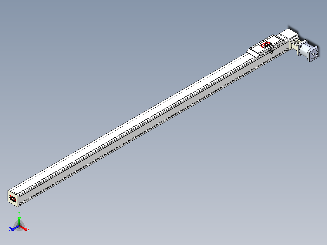 伺服电机集成皮带传动直线执行器TPA-OCB-100-192-L2250-DL-J90-N3正等轴测图