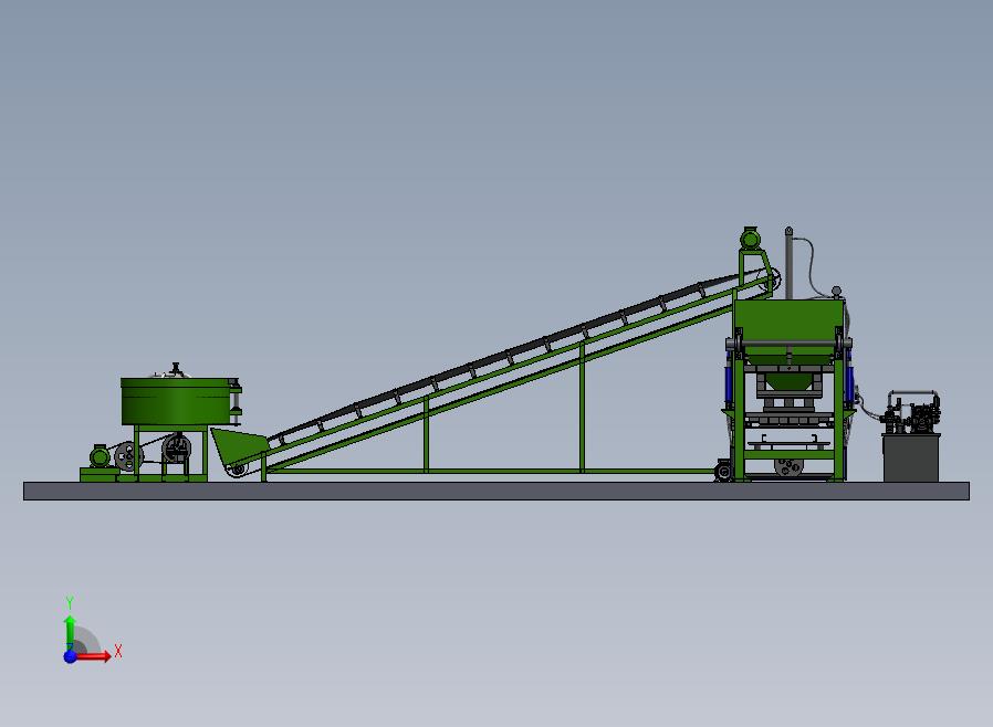 液压制砖机生产线sw17前视图