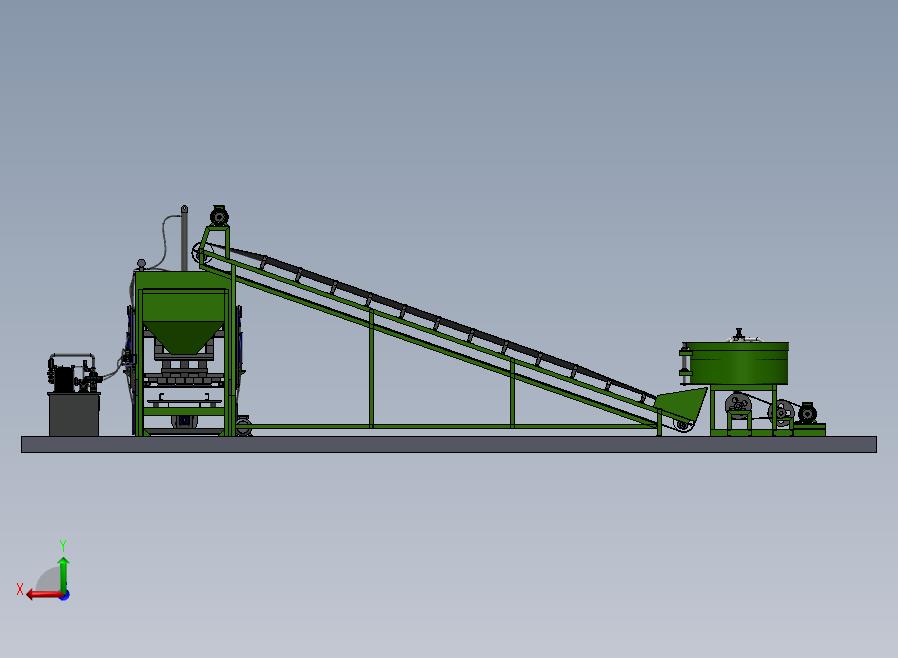 液压制砖机生产线sw17后视图