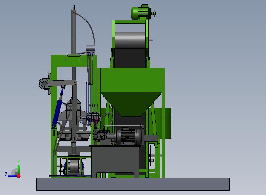 液压制砖机生产线sw17右视图