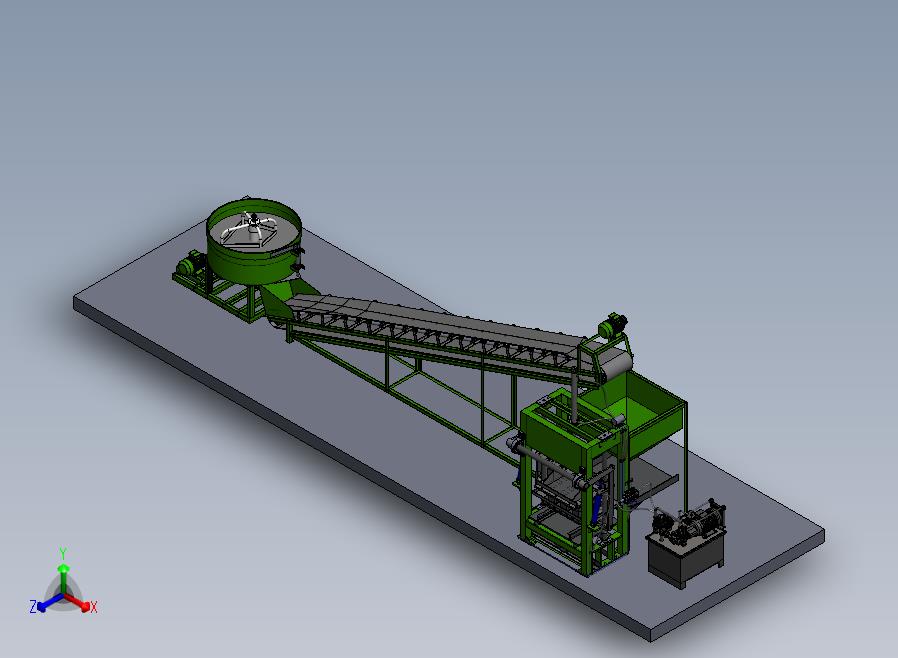 液压制砖机生产线sw17正等轴测图