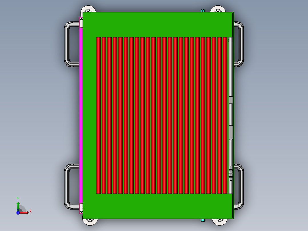 圆棒排料放置工装sw18前视图