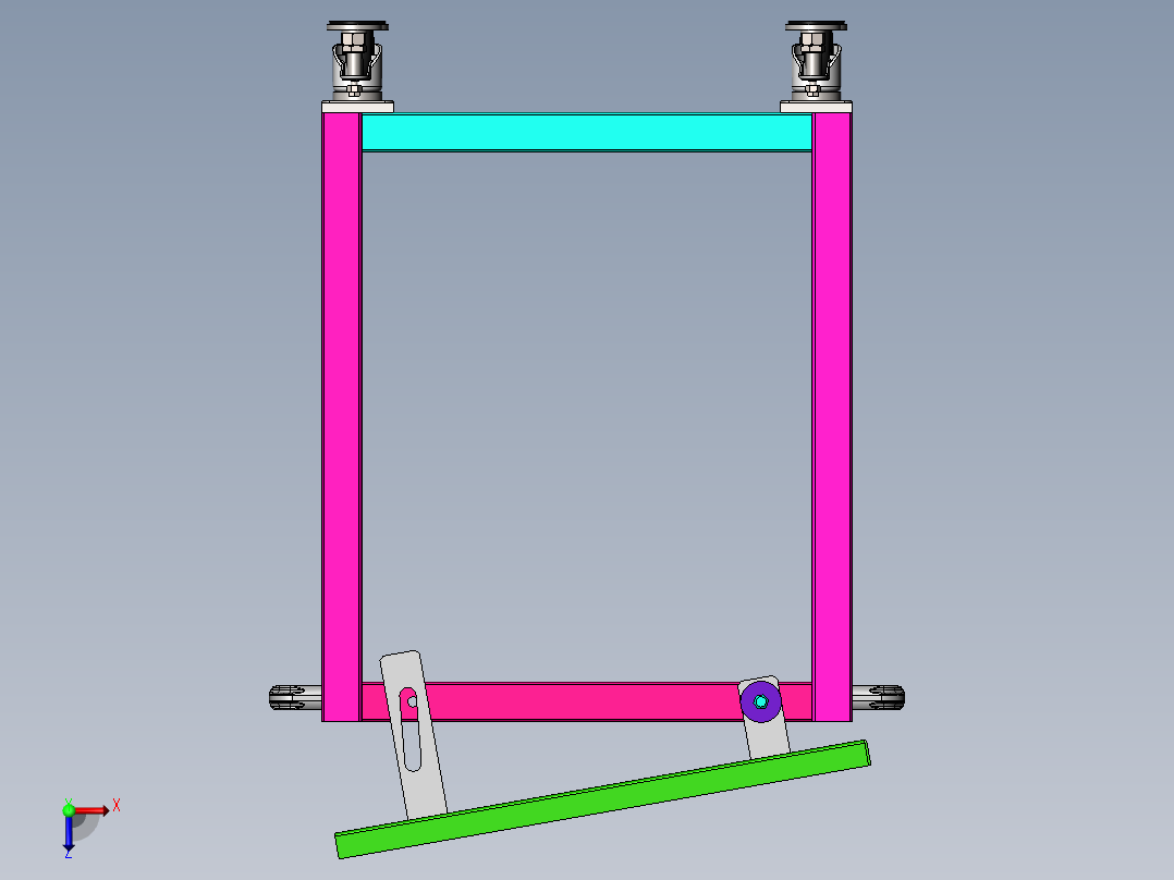 圆棒排料放置工装sw18俯视图