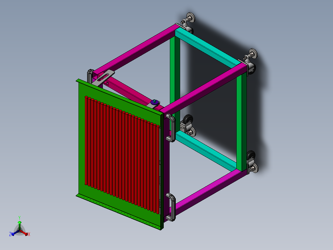 圆棒排料放置工装sw18正等轴测图
