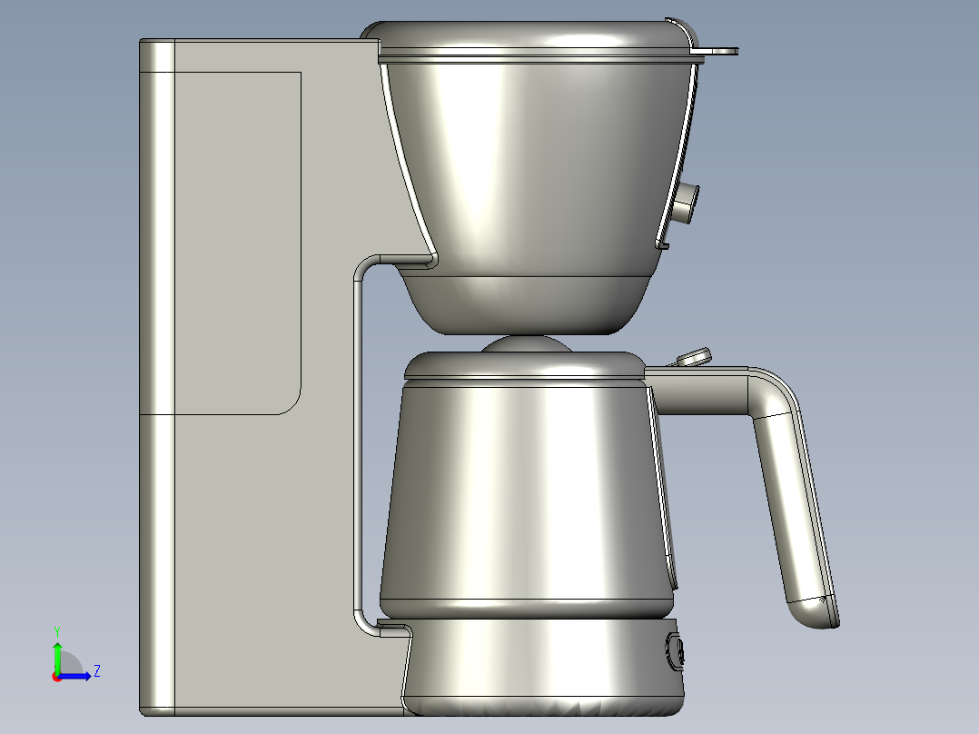 咖啡自动售货机左视图