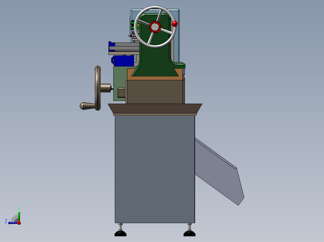 菠萝自动去皮机3d图纸 水果削皮设备3d图纸 菠萝削皮机三维模型右视图