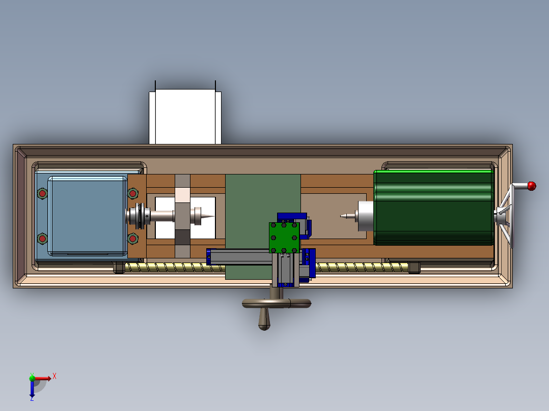 菠萝自动去皮机3d图纸 水果削皮设备3d图纸 菠萝削皮机三维模型俯视图