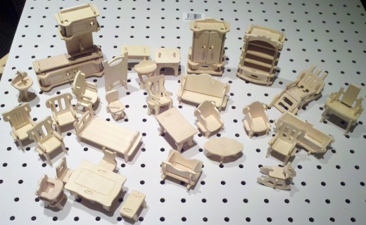 8款迷你家具玩具激光雕刻线切割工艺品3d立体拼图摆件CAD图纸dwg dxf格式缩略图