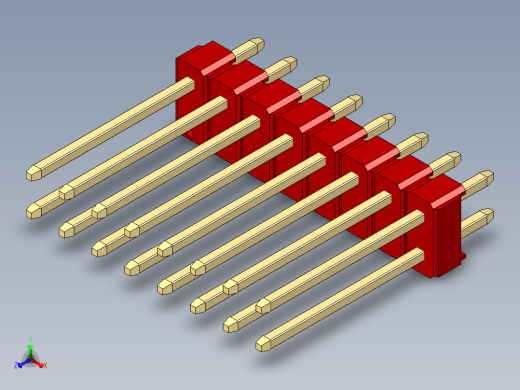 彩色公头100mil（2.54mm）系列-DS1021_red_2x08p_100mil_Type5_rev1.0