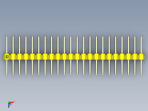 彩色公排针 100mil 2.54mm 系列-DS1022_yellow_3x22p_100mil_TypeD_rev1.0俯视缩略图