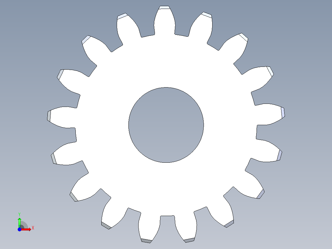 正齿轮-m1 20PA 17t Spur Gear前视图