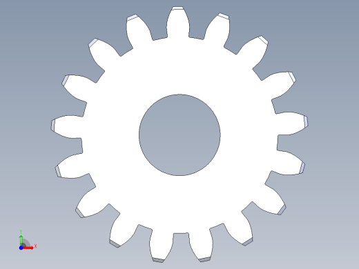 正齿轮-m1 20PA 17t Spur Gear前视缩略图