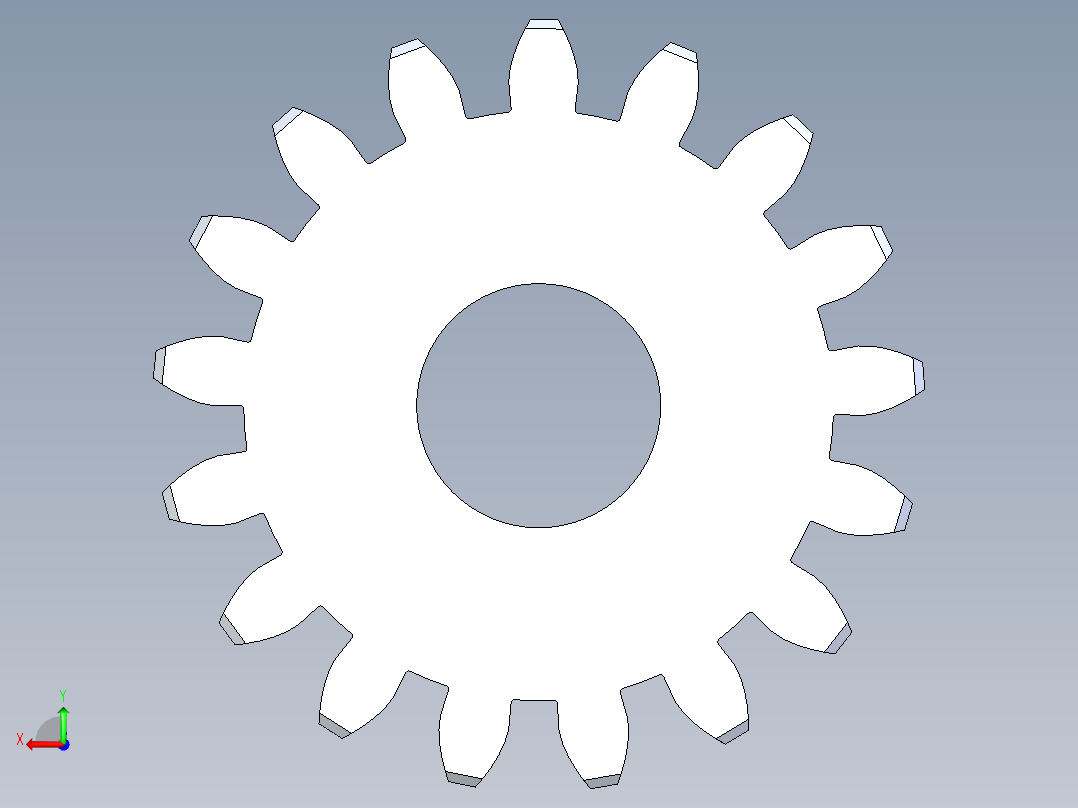 正齿轮-m1 20PA 17t Spur Gear后视图