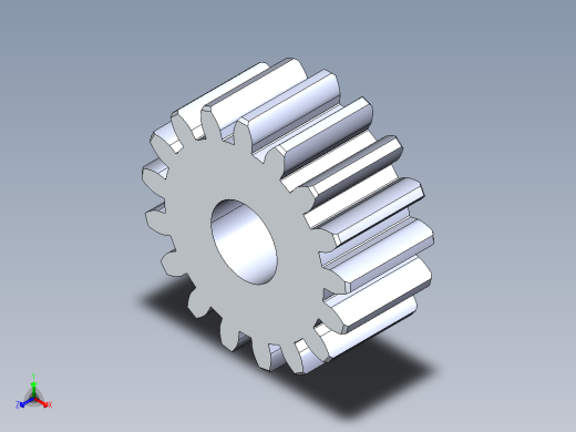 正齿轮-m1 20PA 17t Spur Gear正等轴测缩略图