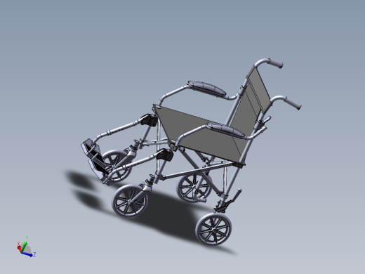 折叠轮椅助力车三维模型图纸+CAD图