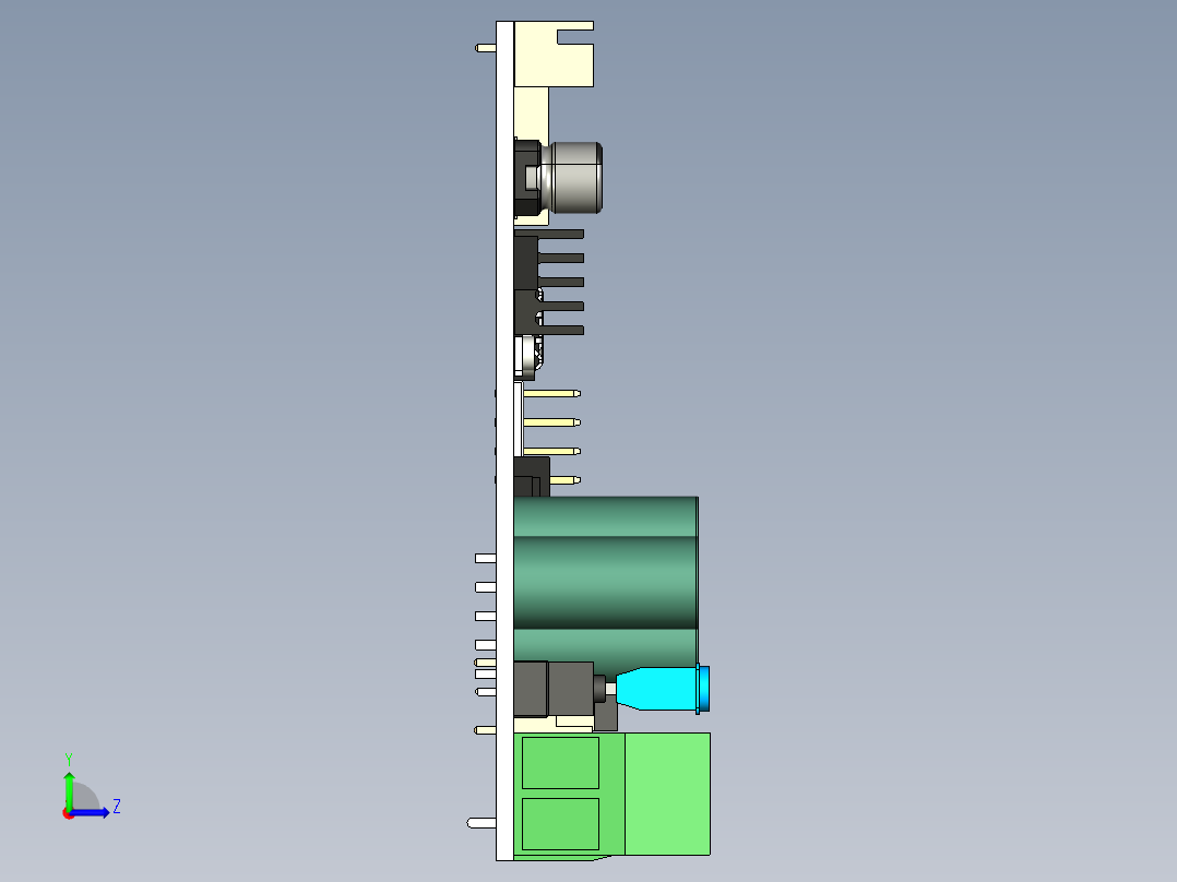 Creality Ender6 开发板PCB板完整模型左视图