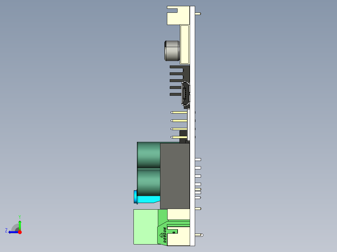 Creality Ender6 开发板PCB板完整模型右视图
